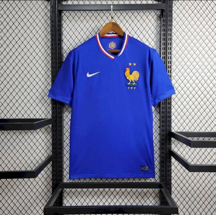 Maillot Équipe de France Euro domicile 2024-2025 bleu Nike deux étoiles