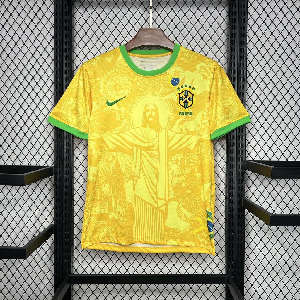 Maillot Brésil Rio de Janeiro jaune concept 2024 avec motif ville