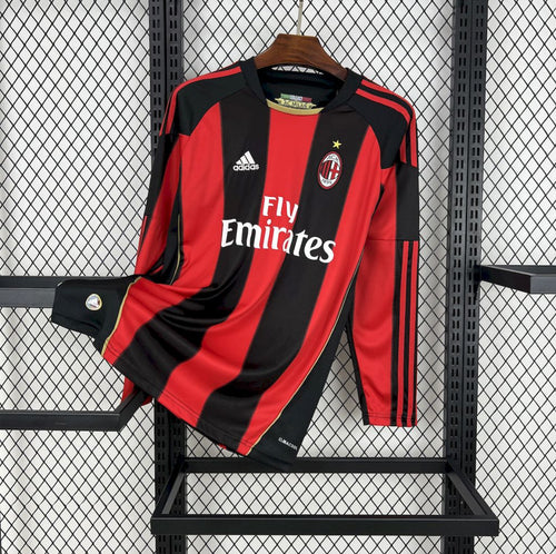 Maillot AC Milan Rétro manches longues domicile 2010-2011 rouge et noir