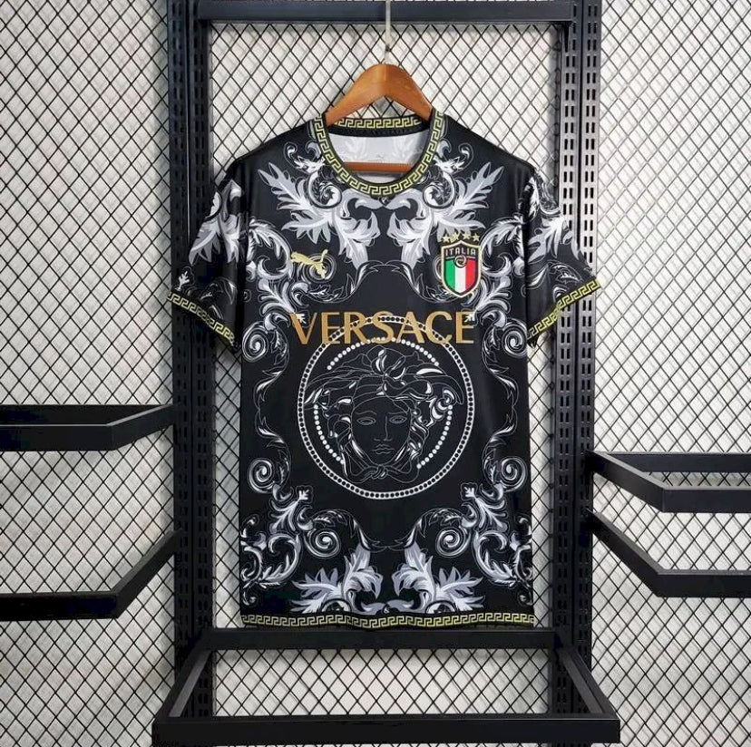 Maillot Italie x Versace Noir 2023-2024 collaboration fashion noir