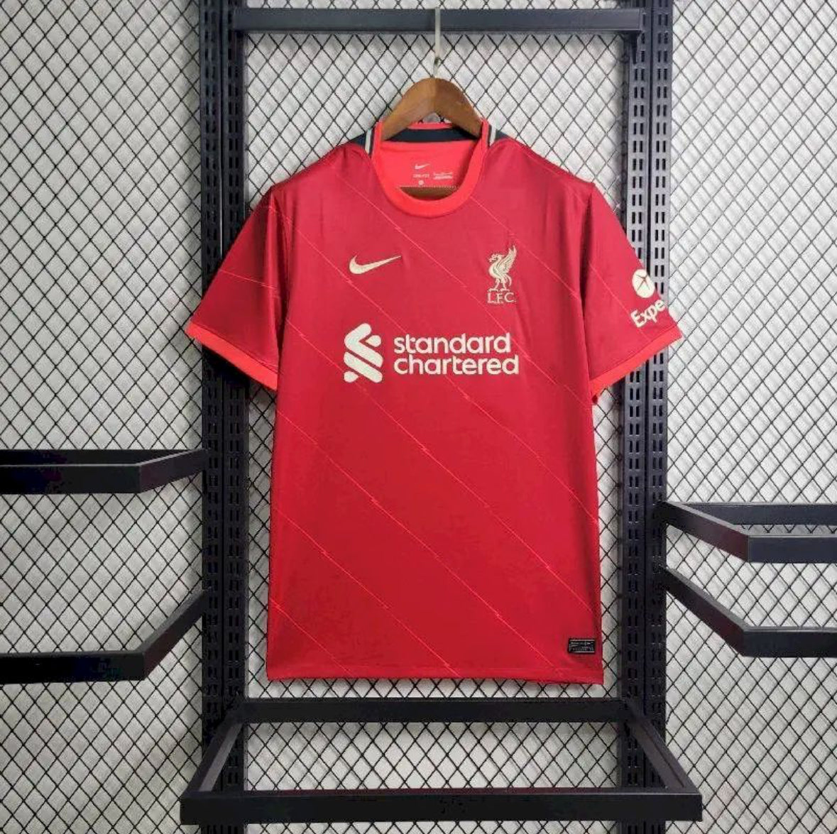 Maillot Liverpool Rétro domicile 2021-2022 rouge avec logo Nike