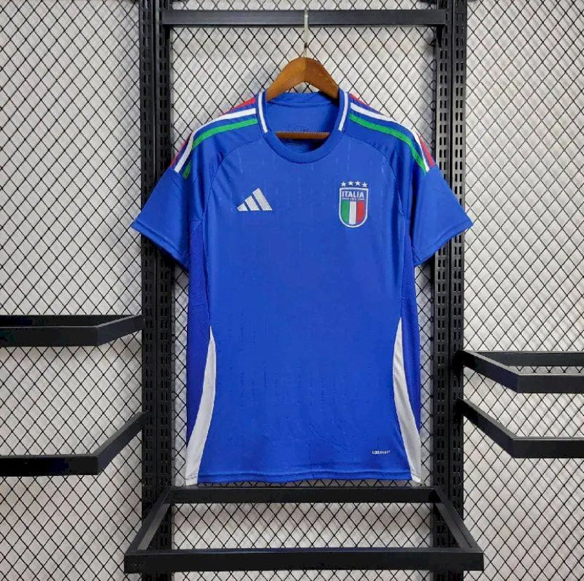 Maillot Italie Euro domicile 2024-2025 bleu avec logo Adidas FIGC