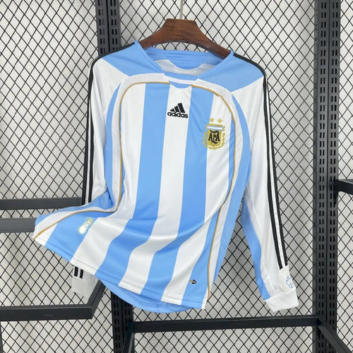 Maillot rétro Argentine domicile manches longues 2006/2007 bleu ciel