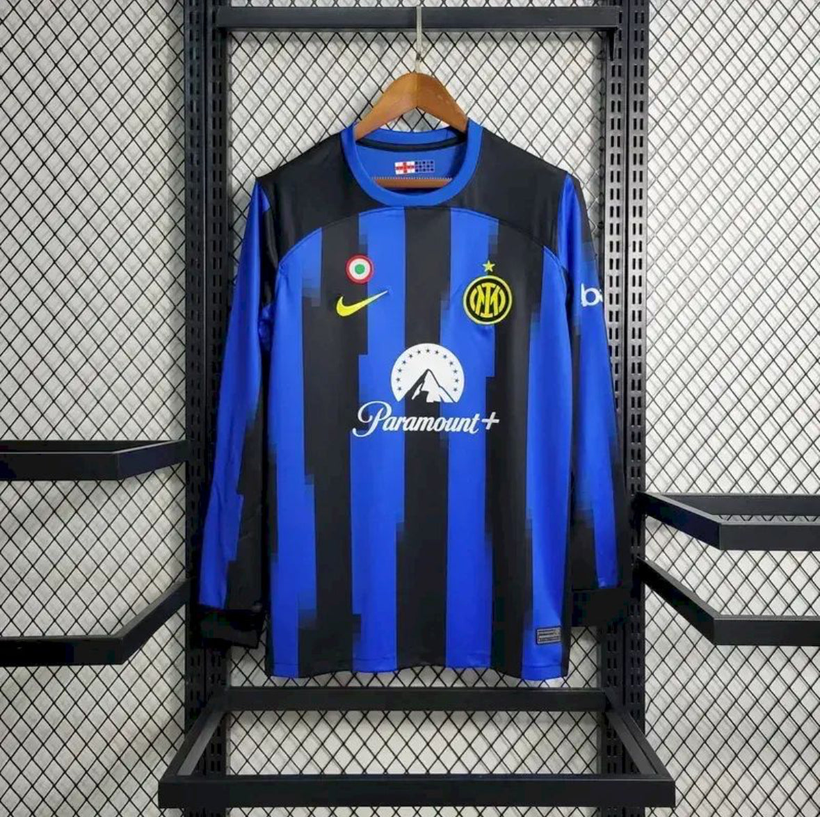 Maillot Inter Milan domicile manches longues 2023-2024 bleu et noir