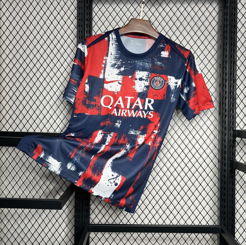 Maillot PSG Pre-Match 2024-2025 tenue de préchauffage bleu et blanc
