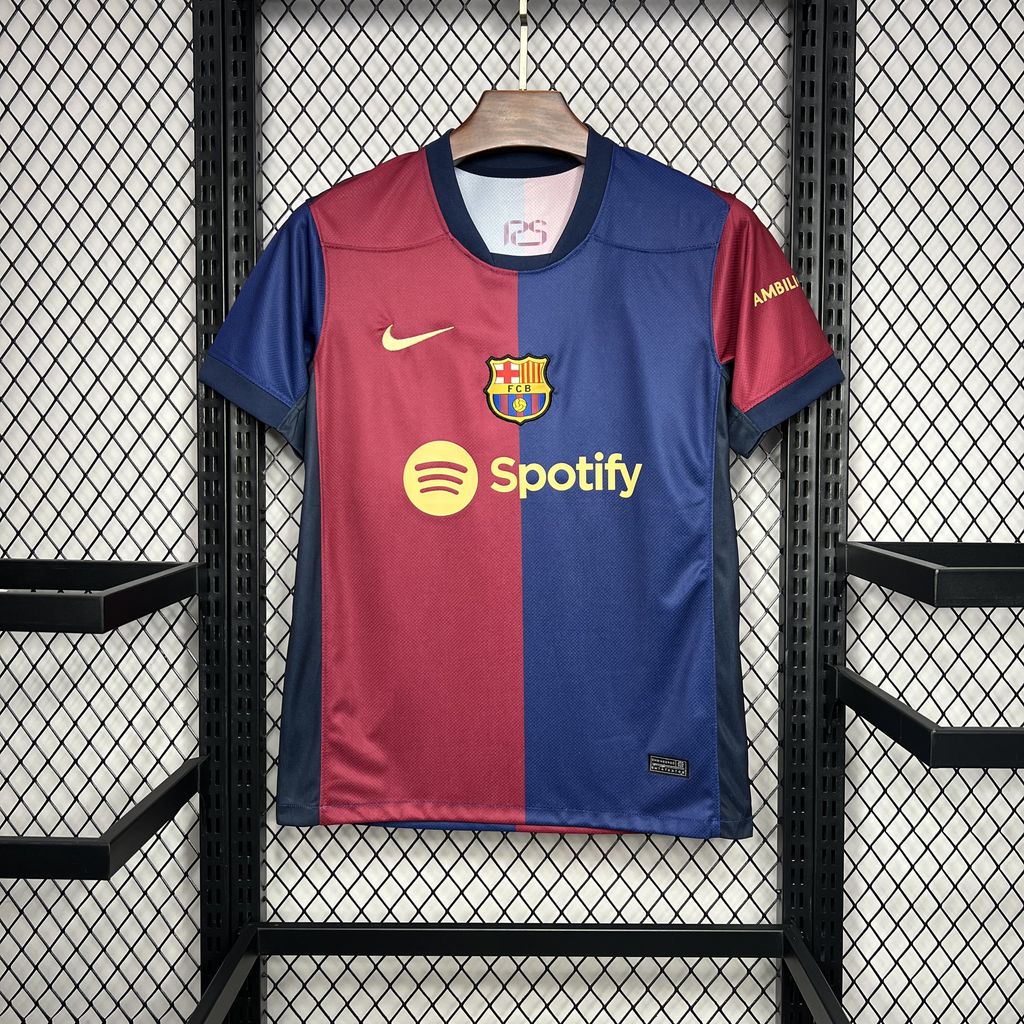 Maillot FC Barcelone domicile 2024-2025 grenat et bleu avec logo Nike