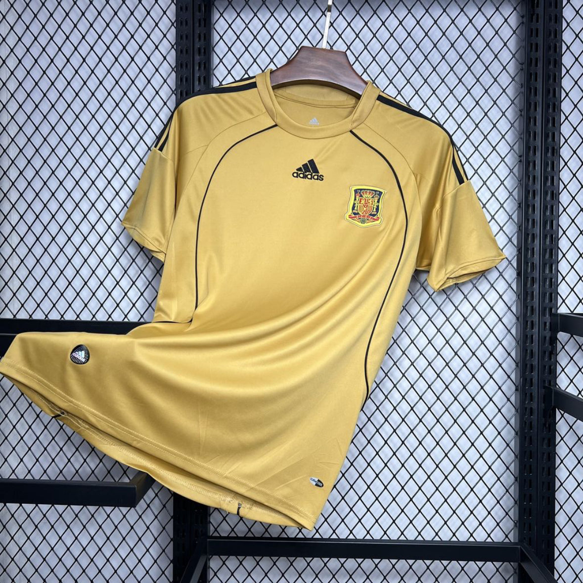 Maillot rétro Espagne extérieur 2008 bleu champion d'Europe