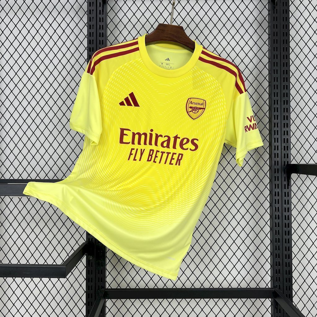 Maillot Arsenal extérieur 24/25 jaune Gunners avec logo officiel
