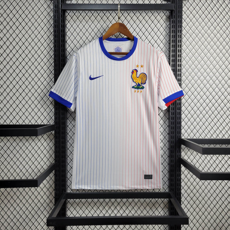 Maillot Équipe de France Euro extérieur 2024-2025 blanc avec étoiles