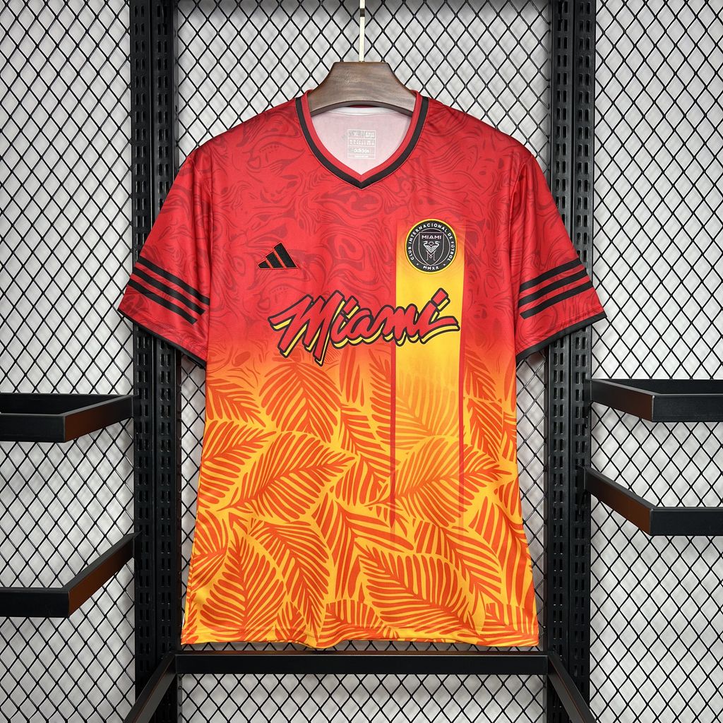 Maillot Inter Miami Flamme Concept 2024-2025 rose avec motifs flammes