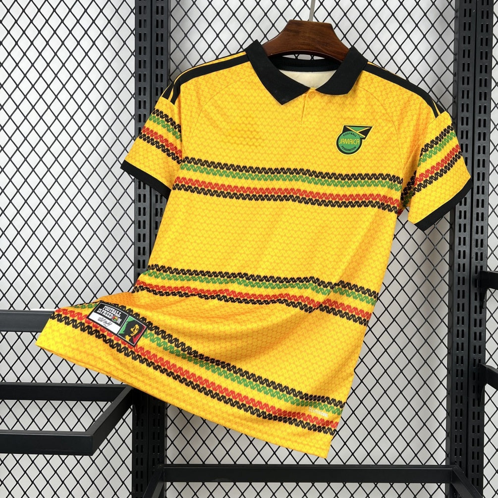 Maillot Jamaïque domicile jaune Bob Marley 2024 reggae édition spéciale