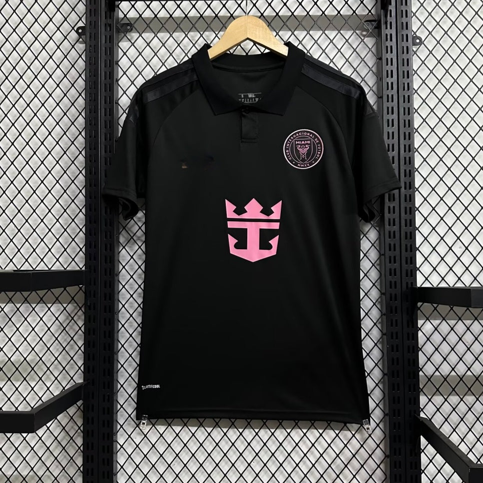 Maillot Inter Miami extérieur noir 2025 avec logo officiel MLS