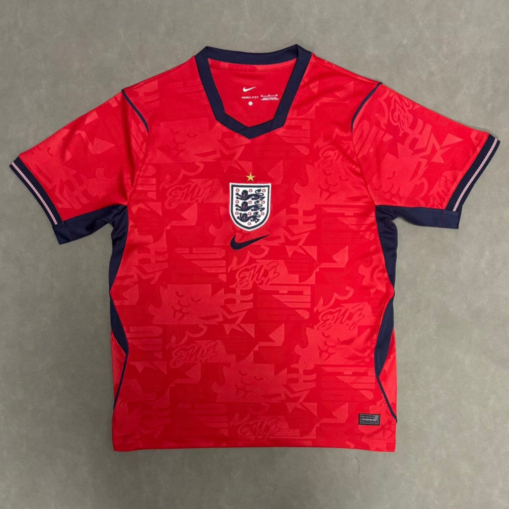 Maillot Angleterre extérieur rouge graphique 2025 Three Lions